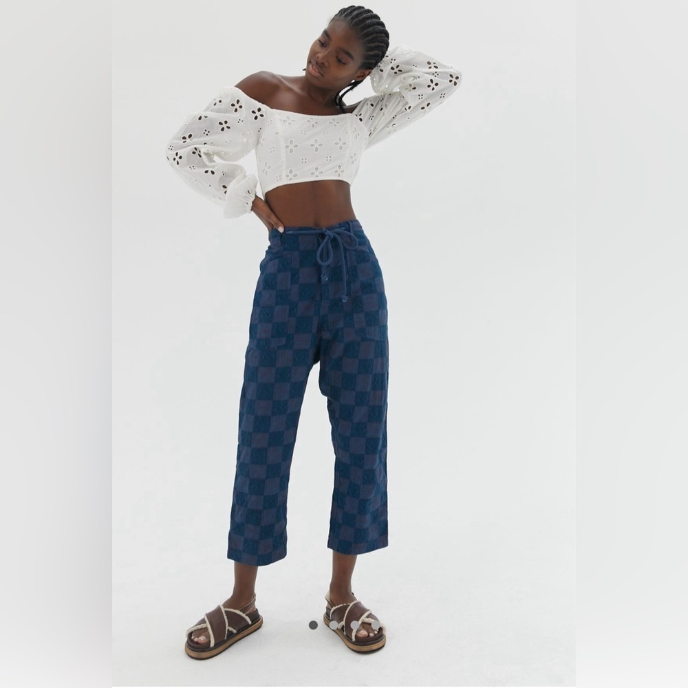 Urban Outfitters Kimchi Blue Owen Checkered Pants XS Drawstring Slouchy